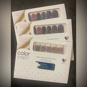 3 packs nail polish strip sets 4th of July Red White Beautiful blue FIRES UP new
